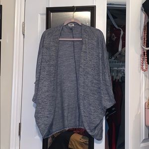 Basic Blue throw-over Cardigan